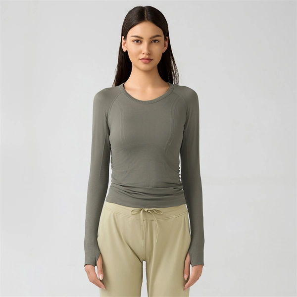 Women’s Long Sleeve Quick-Dry Sports Top – Seamless, Breathable Running & Yoga Shirt