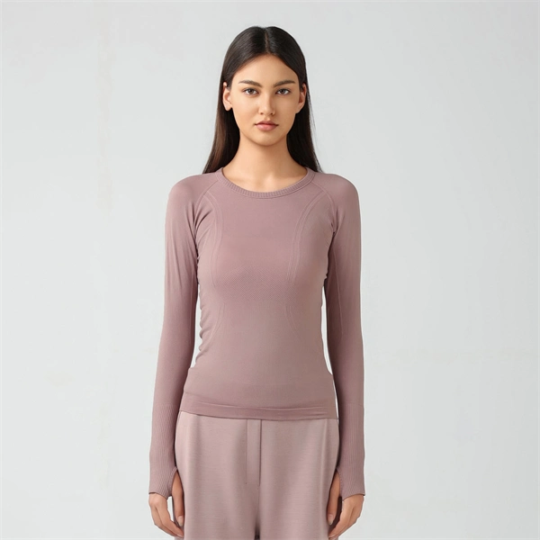 Women’s Long Sleeve Quick-Dry Sports Top – Seamless, Breathable Running & Yoga Shirt