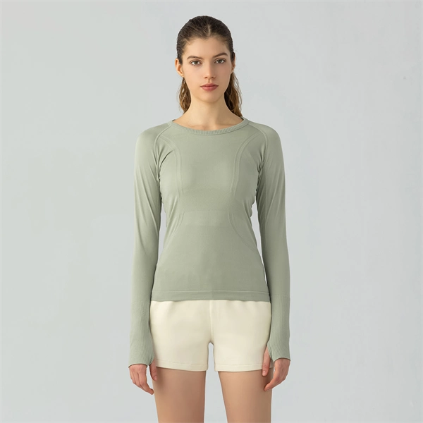 Women’s Long Sleeve Quick-Dry Sports Top – Seamless, Breathable Running & Yoga Shirt