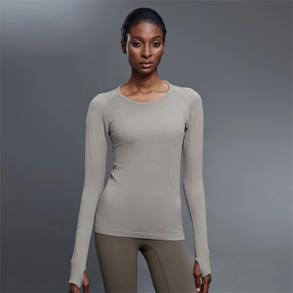 Women’s Long Sleeve Quick-Dry Sports Top – Seamless, Breathable Running & Yoga Shirt