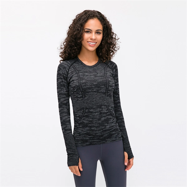 Women’s Long Sleeve Quick-Dry Sports Top – Seamless, Breathable Running & Yoga Shirt