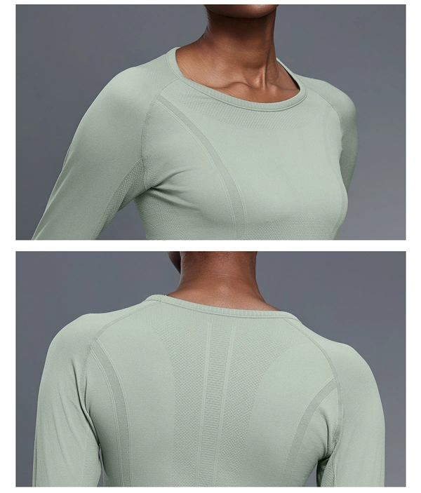 Women’s Long Sleeve Quick-Dry Sports Top – Seamless, Breathable Running & Yoga Shirt