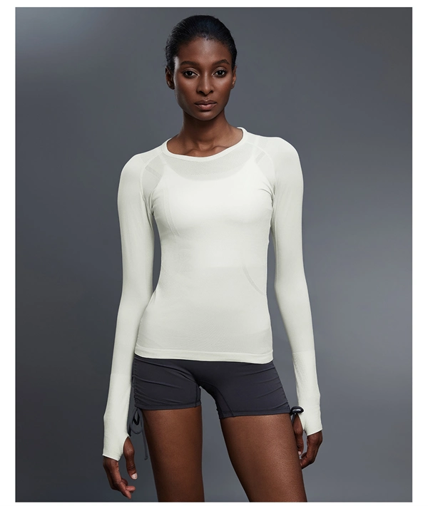 Women’s Long Sleeve Quick-Dry Sports Top – Seamless, Breathable Running & Yoga Shirt