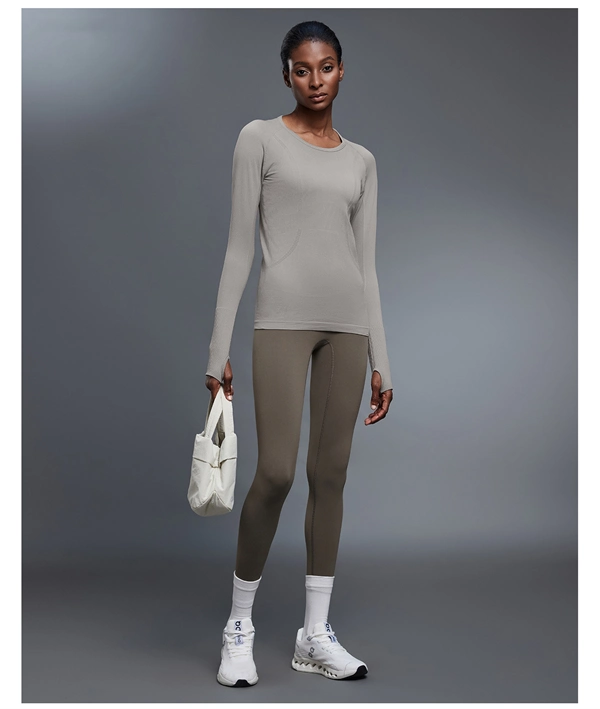 Women’s Long Sleeve Quick-Dry Sports Top – Seamless, Breathable Running & Yoga Shirt