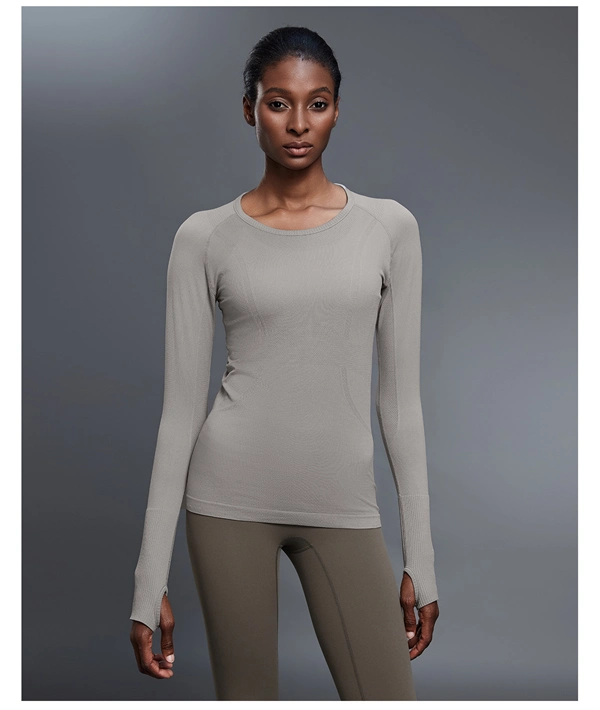 Women’s Long Sleeve Quick-Dry Sports Top – Seamless, Breathable Running & Yoga Shirt