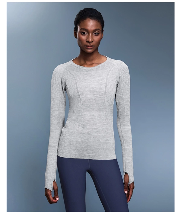 Women’s Long Sleeve Quick-Dry Sports Top – Seamless, Breathable Running & Yoga Shirt