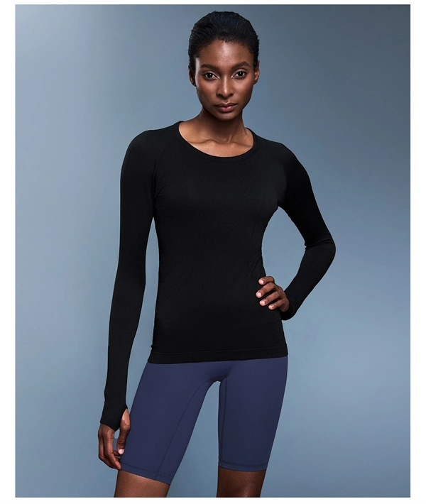 Women’s Long Sleeve Quick-Dry Sports Top – Seamless, Breathable Running & Yoga Shirt