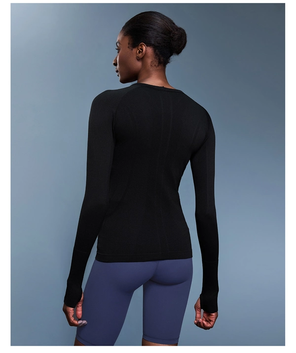 Women’s Long Sleeve Quick-Dry Sports Top – Seamless, Breathable Running & Yoga Shirt