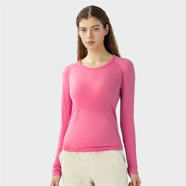 Women’s Long Sleeve Quick-Dry Sports Top – Seamless, Breathable Running & Yoga Shirt