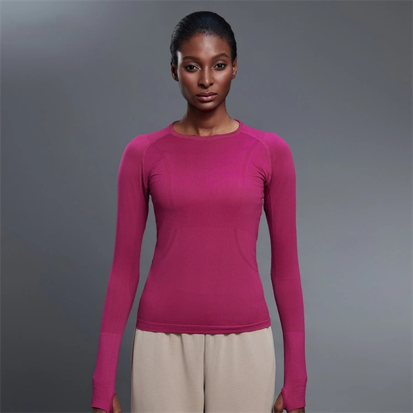 Women’s Long Sleeve Quick-Dry Sports Top – Seamless, Breathable Running & Yoga Shirt