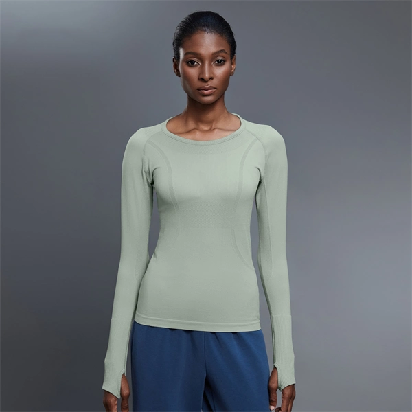 Women’s Long Sleeve Quick-Dry Sports Top – Seamless, Breathable Running & Yoga Shirt
