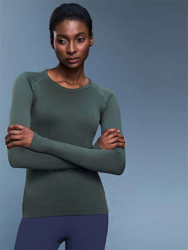 Women’s Long Sleeve Quick-Dry Sports Top – Seamless, Breathable Running & Yoga Shirt