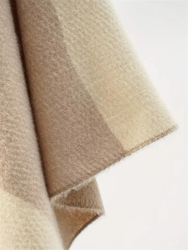 Women's Oversized Plaid Poncho Shawl - Fringed Wrap Cardigan for Fall Winter