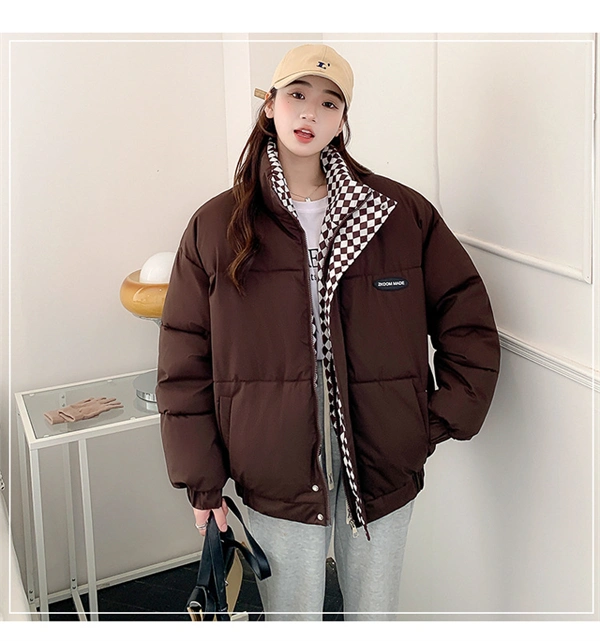 Women's Oversized Puffer Jacket - Thick Winter Down Cotton Coat with Stand Collar