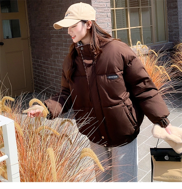 Women's Oversized Puffer Jacket - Thick Winter Down Cotton Coat with Stand Collar