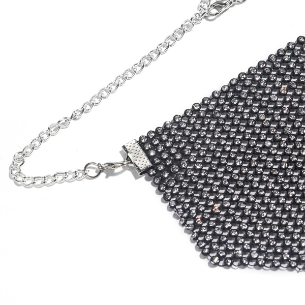 Women's Party Rhinestone Face Mask – Shiny Metallic Mesh Masquerade Club Accessory