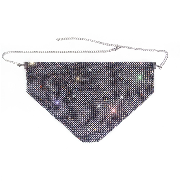 Women's Party Rhinestone Face Mask – Shiny Metallic Mesh Masquerade Club Accessory