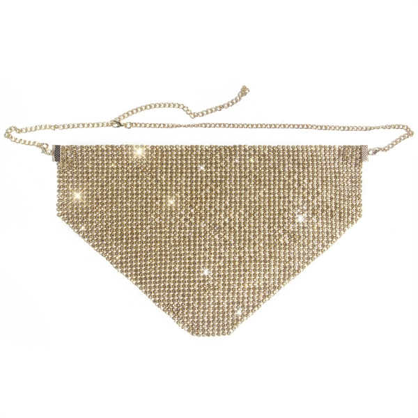 Women's Party Rhinestone Face Mask – Shiny Metallic Mesh Masquerade Club Accessory