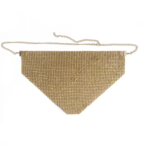 Women's Party Rhinestone Face Mask – Shiny Metallic Mesh Masquerade Club Accessory