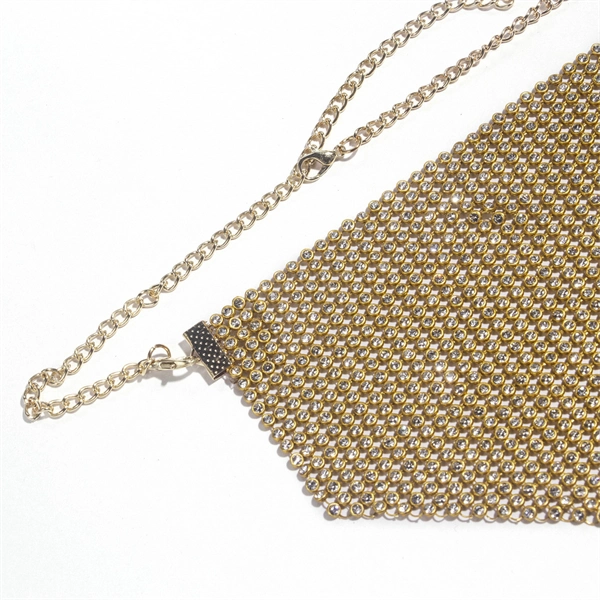 Women's Party Rhinestone Face Mask – Shiny Metallic Mesh Masquerade Club Accessory