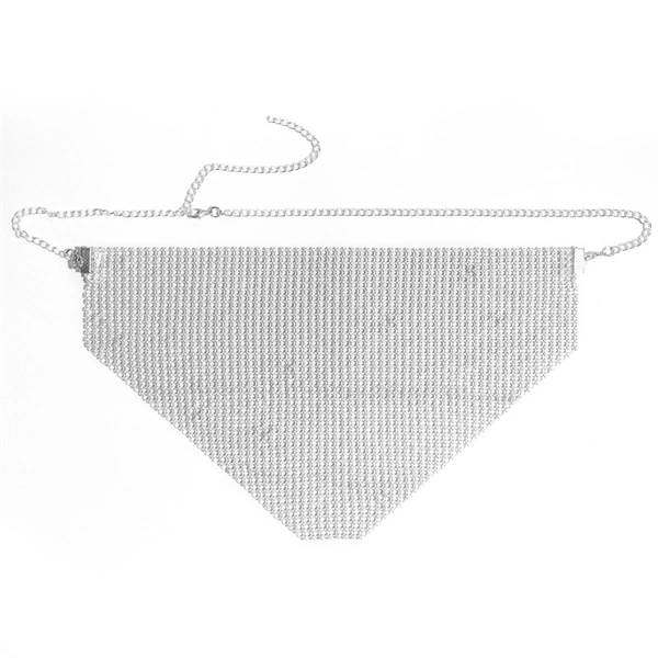 Women's Party Rhinestone Face Mask – Shiny Metallic Mesh Masquerade Club Accessory