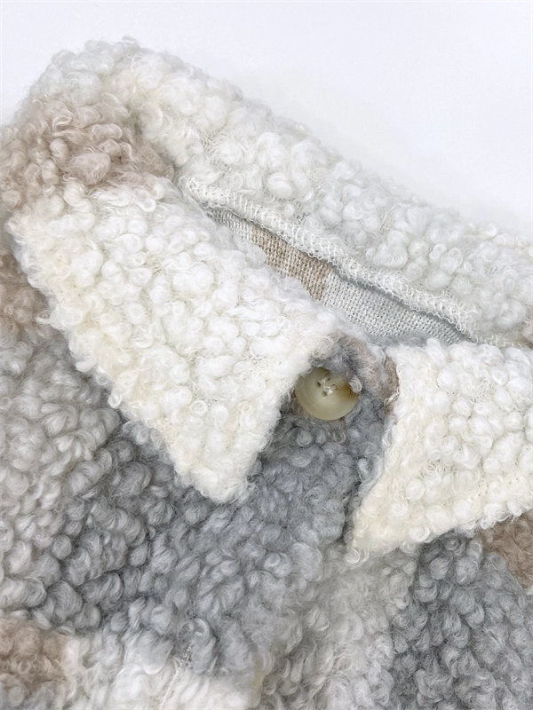 Women's Patchwork Teddy Coat - Fleece Jacket with Buttons for Fall & Winter