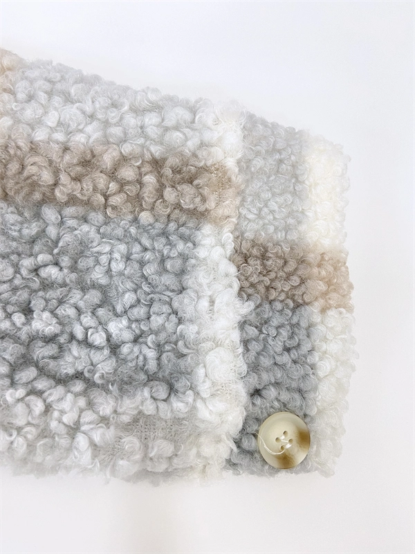 Women's Patchwork Teddy Coat - Fleece Jacket with Buttons for Fall & Winter