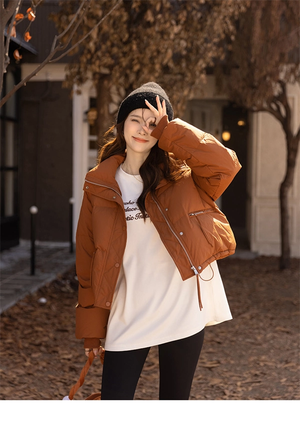 Women's Short Puffer Down Jacket – Warm Winter Coat with White Duck Down