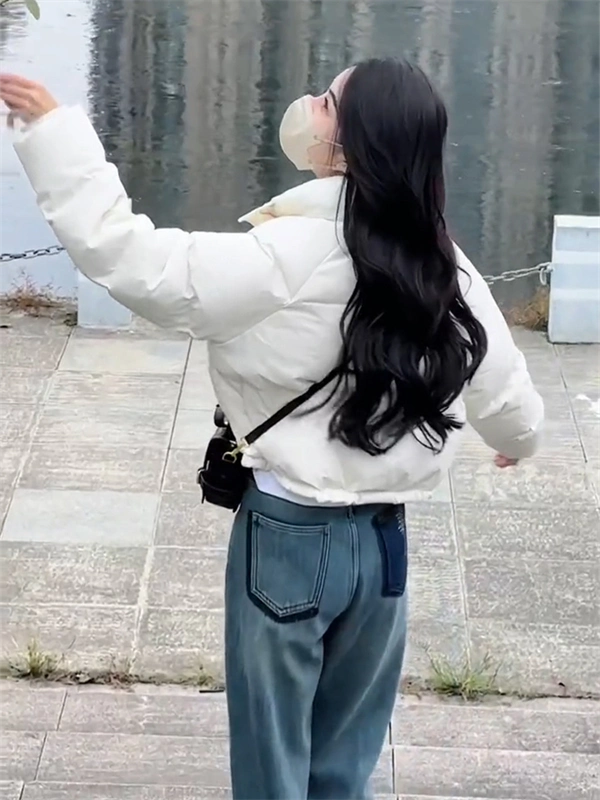 Women's Short Puffer Down Jacket – Warm Winter Coat with White Duck Down