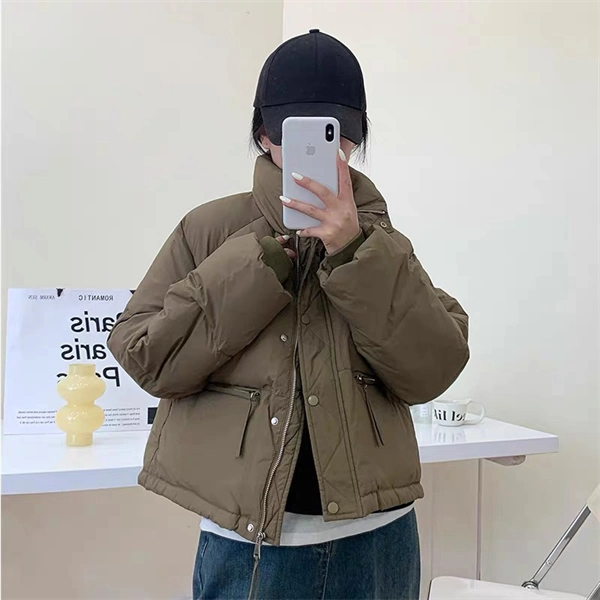 Women's Short Puffer Down Jacket – Warm Winter Coat with White Duck Down