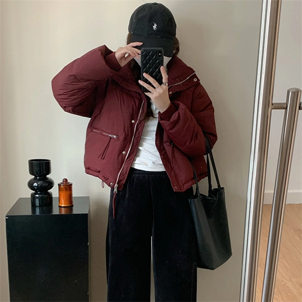 Women's Short Puffer Down Jacket – Warm Winter Coat with White Duck Down