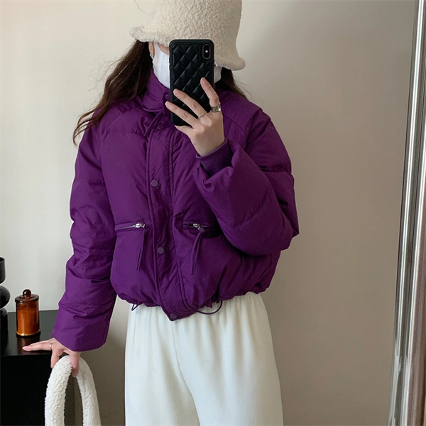 Women's Short Puffer Down Jacket – Warm Winter Coat with White Duck Down