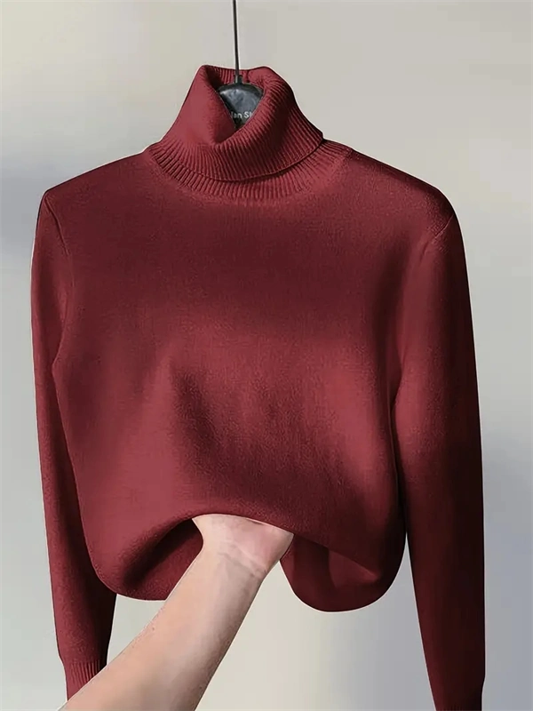 Women's Turtleneck Sweater - Soft Stretch Pullover for Fall & Winter
