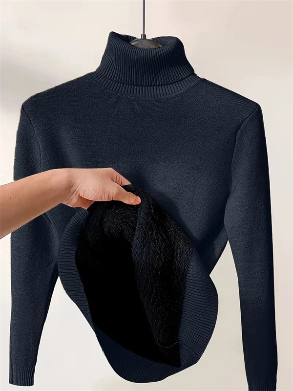 Women's Turtleneck Sweater - Soft Stretch Pullover for Fall & Winter