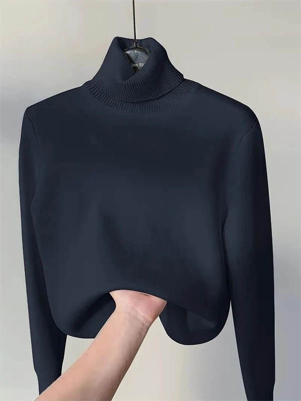 Women's Turtleneck Sweater - Soft Stretch Pullover for Fall & Winter