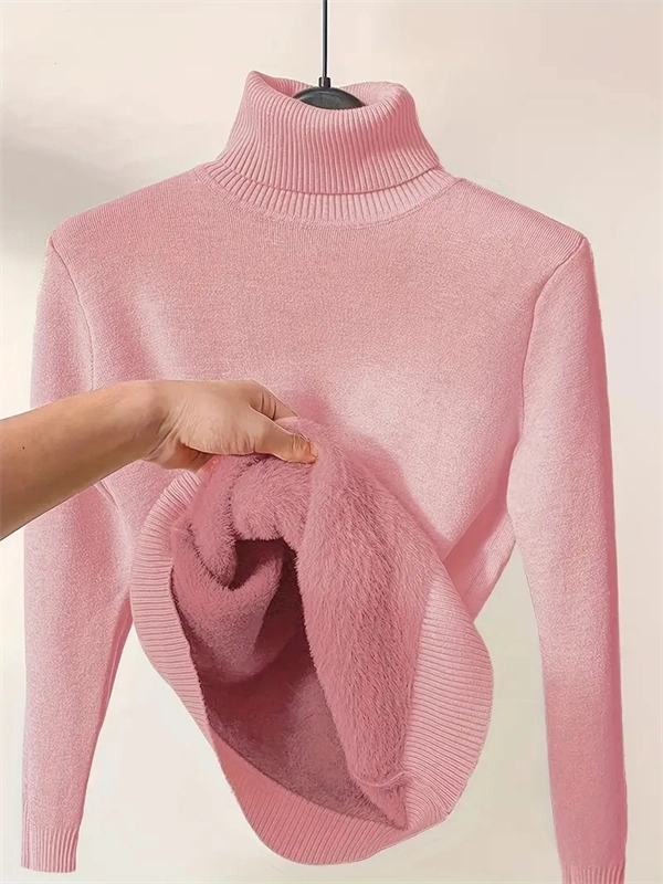Women's Turtleneck Sweater - Soft Stretch Pullover for Fall & Winter