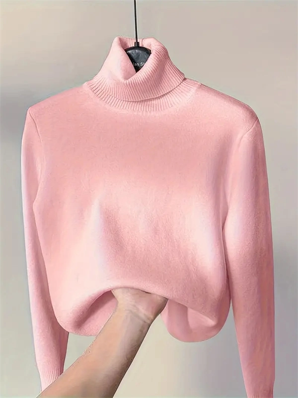 Women's Turtleneck Sweater - Soft Stretch Pullover for Fall & Winter