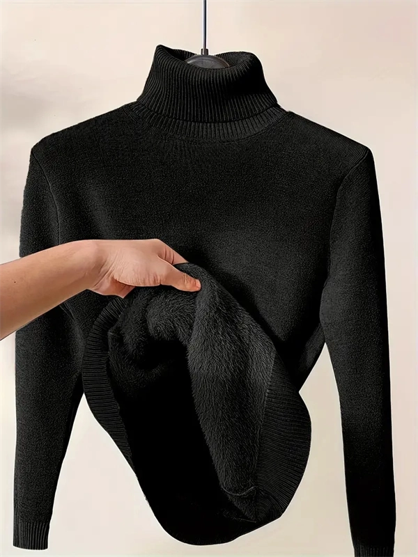 Women's Turtleneck Sweater - Soft Stretch Pullover for Fall & Winter