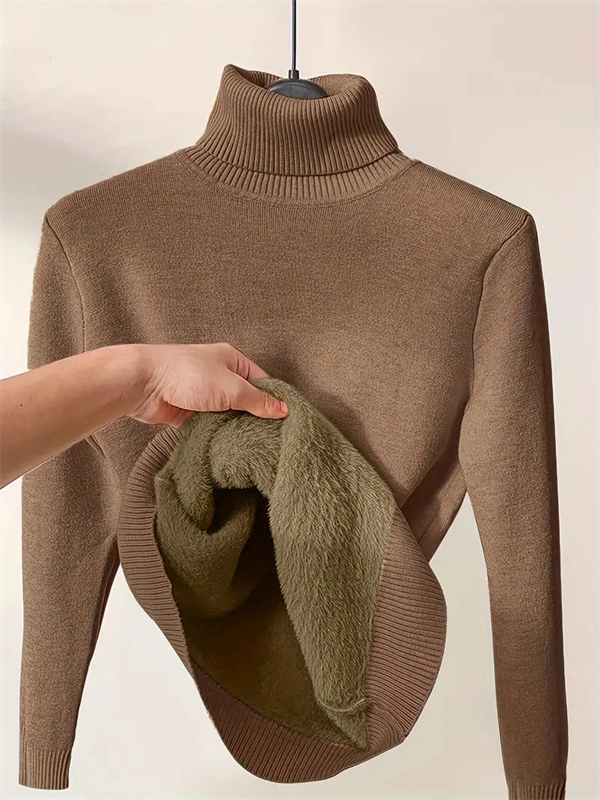 Women's Turtleneck Sweater - Soft Stretch Pullover for Fall & Winter