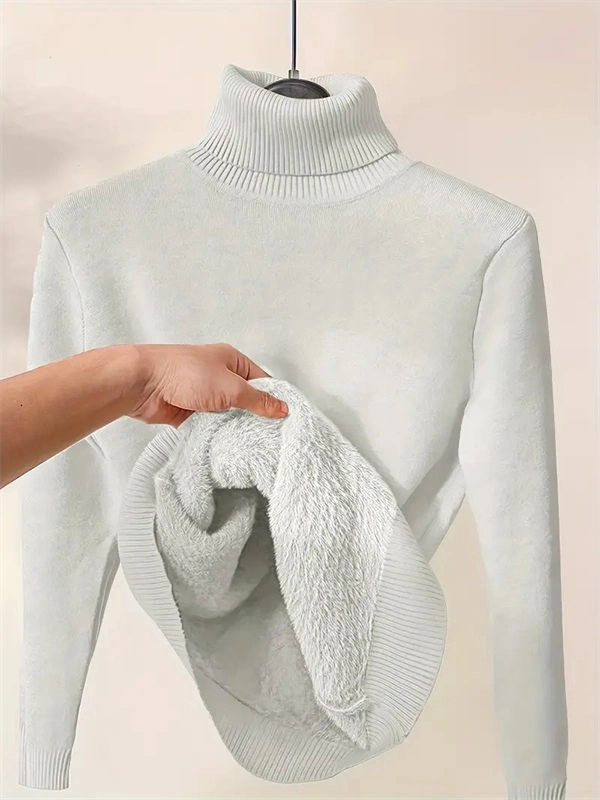 Women's Turtleneck Sweater - Soft Stretch Pullover for Fall & Winter