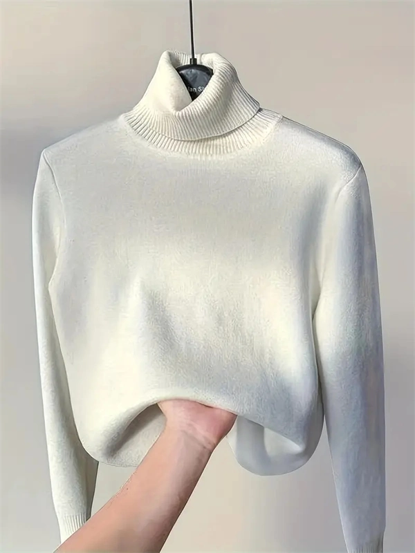 Women's Turtleneck Sweater - Soft Stretch Pullover for Fall & Winter