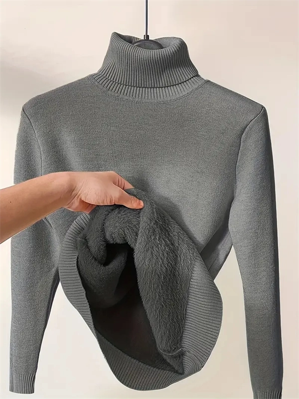 Women's Turtleneck Sweater - Soft Stretch Pullover for Fall & Winter
