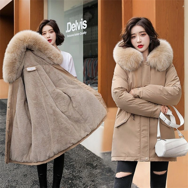 Women's Winter Parka Coat – Mid-Length Puffer Jacket, Warm Cotton Padding, Oversized Fit 2025 Fashion