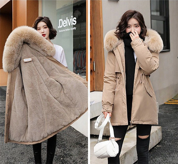 Women's Winter Parka Coat – Mid-Length Puffer Jacket, Warm Cotton Padding, Oversized Fit 2025 Fashion