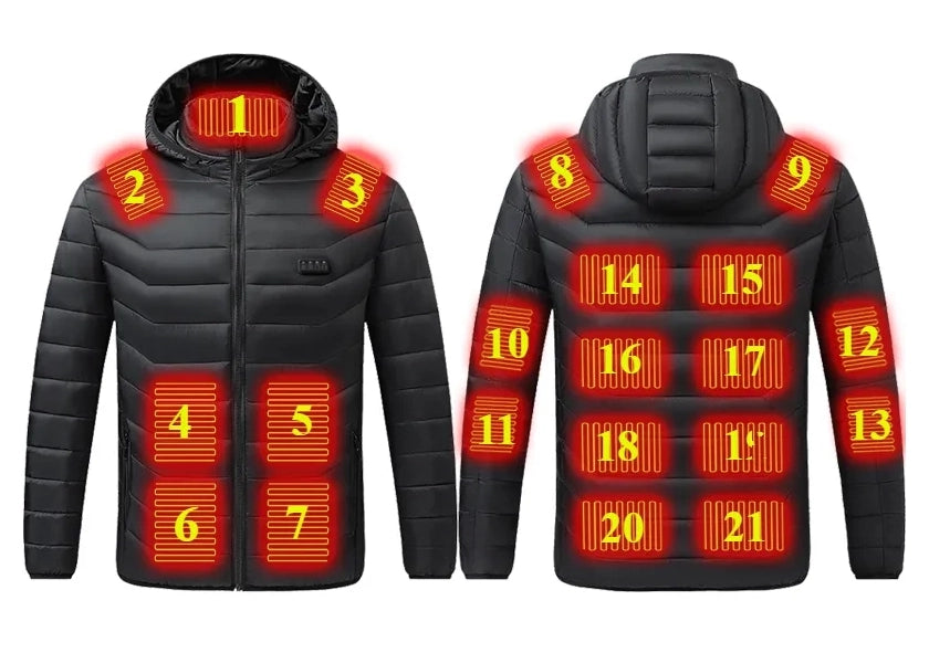 21 Zones Warm Heated Jackets Coats  for Men Women