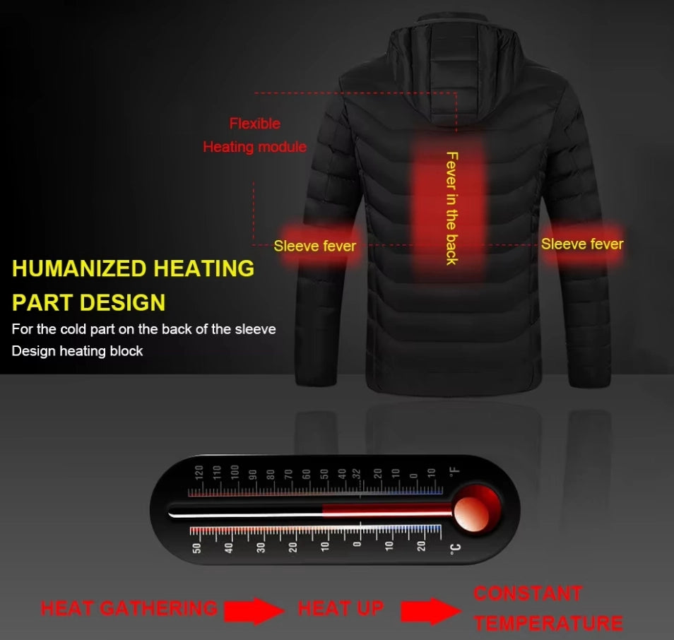 21 Zones Warm Heated Jackets Coats  for Men Women