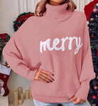 Winter Warm Christmas Sweater Knitted Women Turtleneck Sweater Loose Pullover