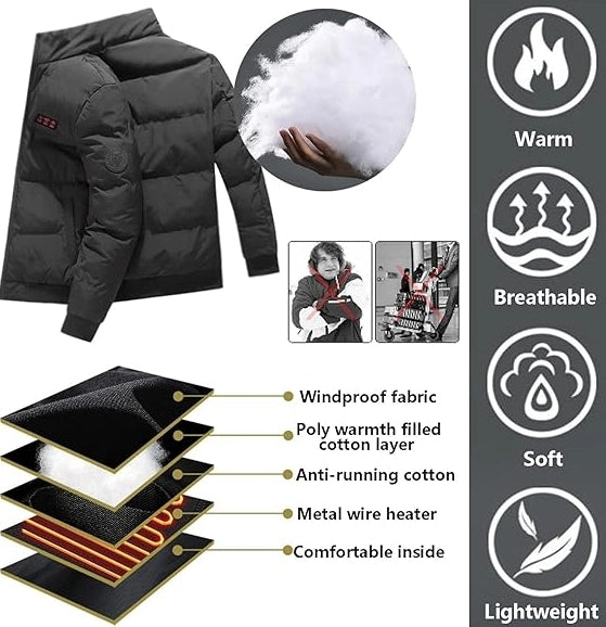 Winter Outdoor Heated Coat Electric Heating Warm Coat