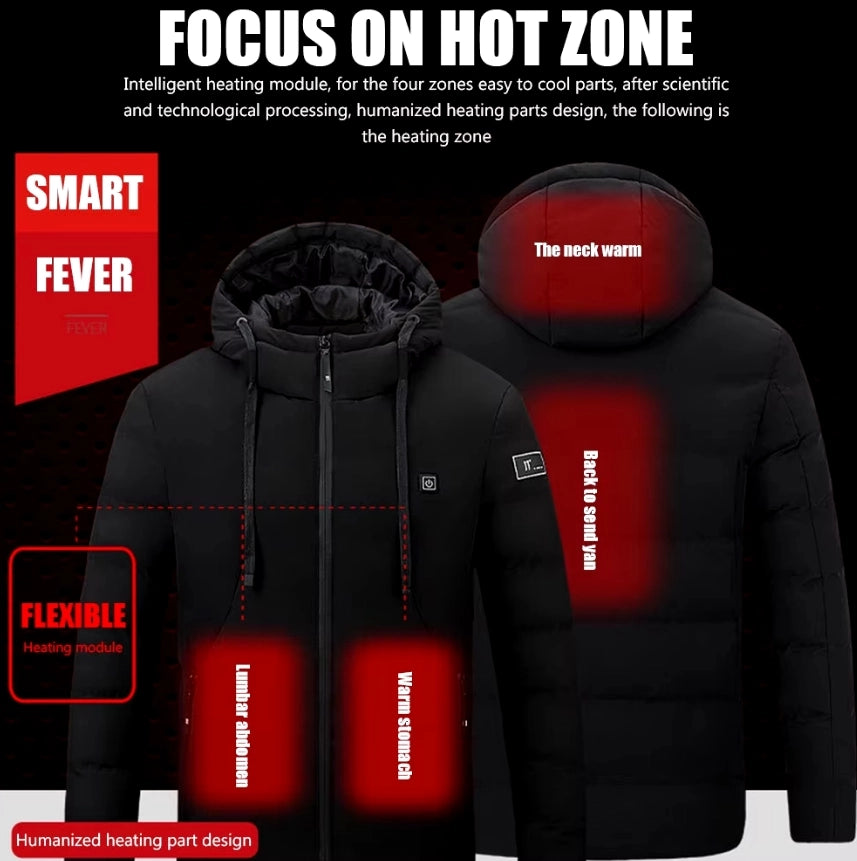 4 Heating Zones Heated Jacket Comfortable Warm Coat