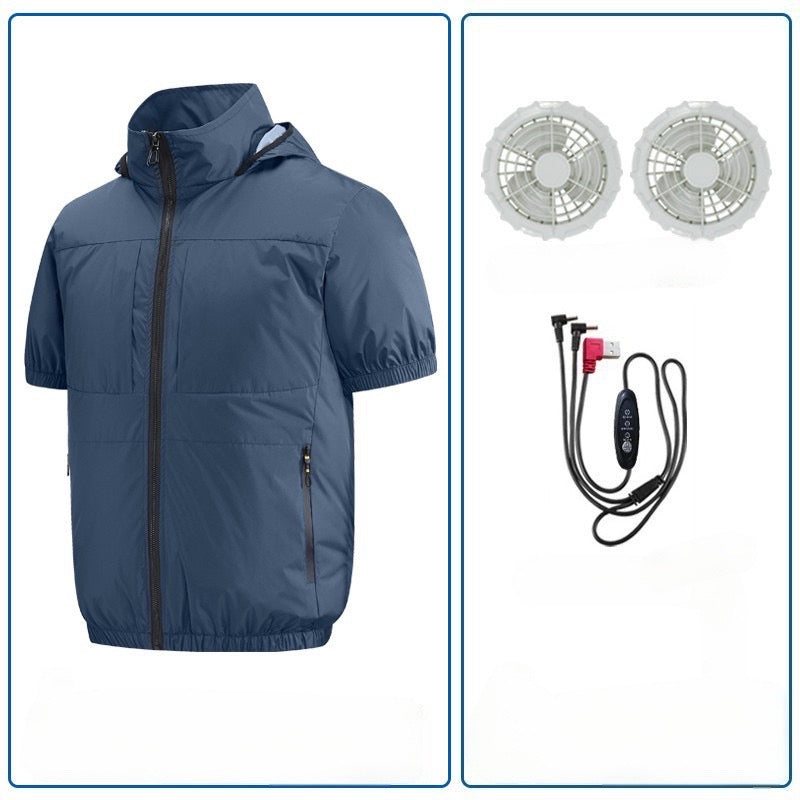 Summer outdoor heat-proof cooling fan clothing and fishing clothing